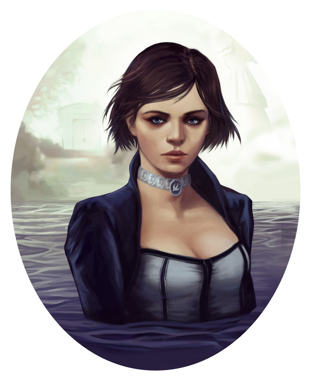 Digital portrait of Elizabeth Comstock from the video game Bioshock Infinte