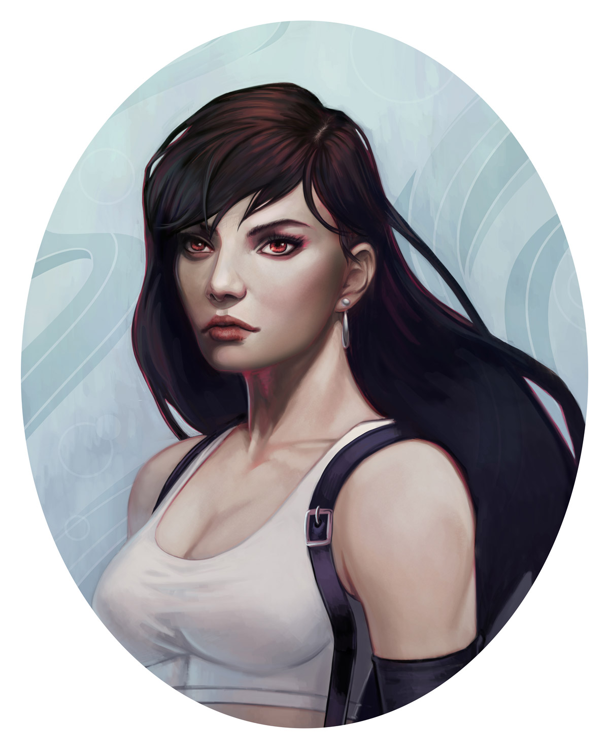 Digital portrait of Tifa Lockheart from the video game Final Fantasy VII