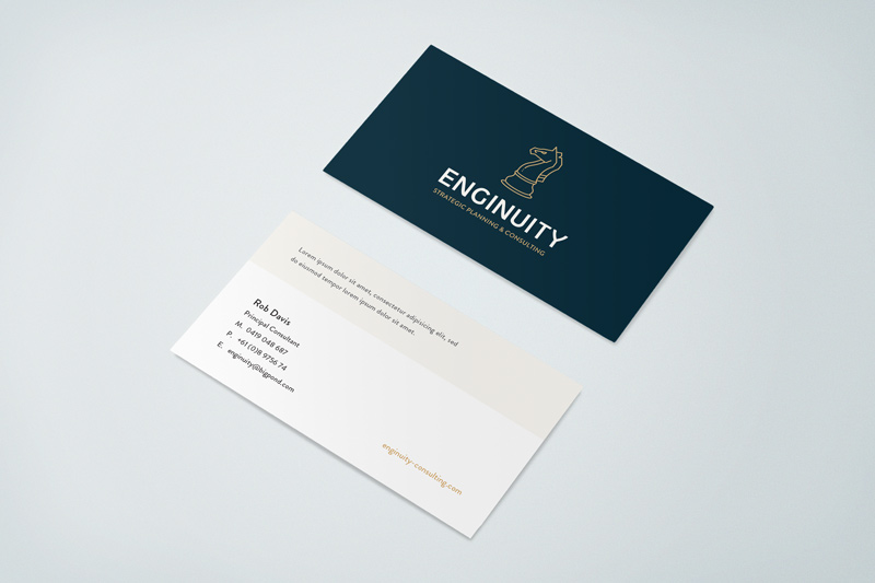 Enginuity business cards by julia alison