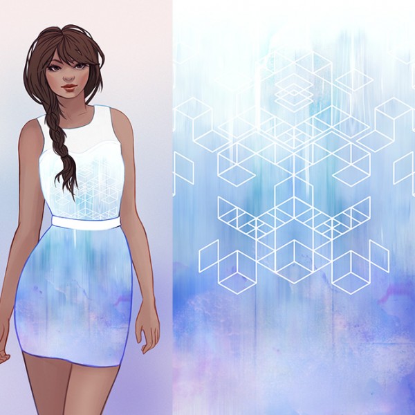 fashion concept of the watercolour grid textile pattern by julia alison